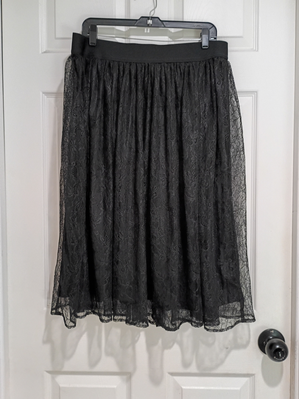 Lane Bryant Black Lace Lined Maxi Skirt Size 14/16